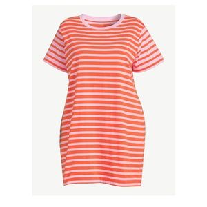 Free Assembly Women's Mini T-Shirt Dress with Short Sleeves